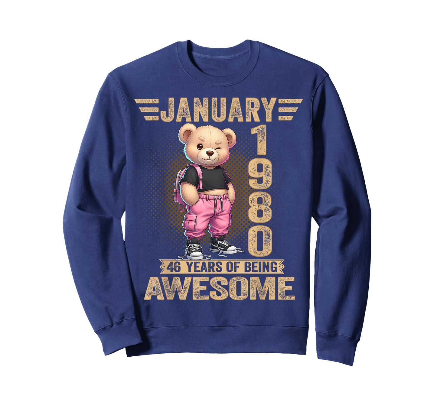 January 1980 46th Birthday 46 Year Teddy Bear Being Awesome T-Shirt