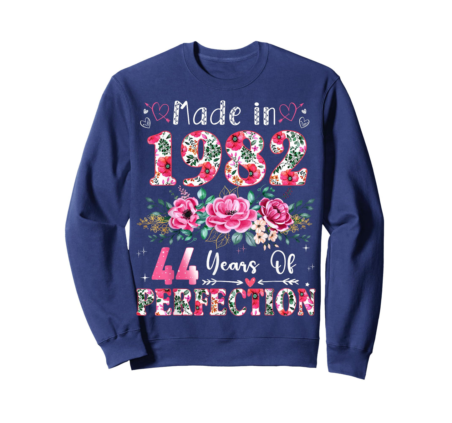 44 Year Old Made in 1982 Floral 44th Birthday Women T-Shirt