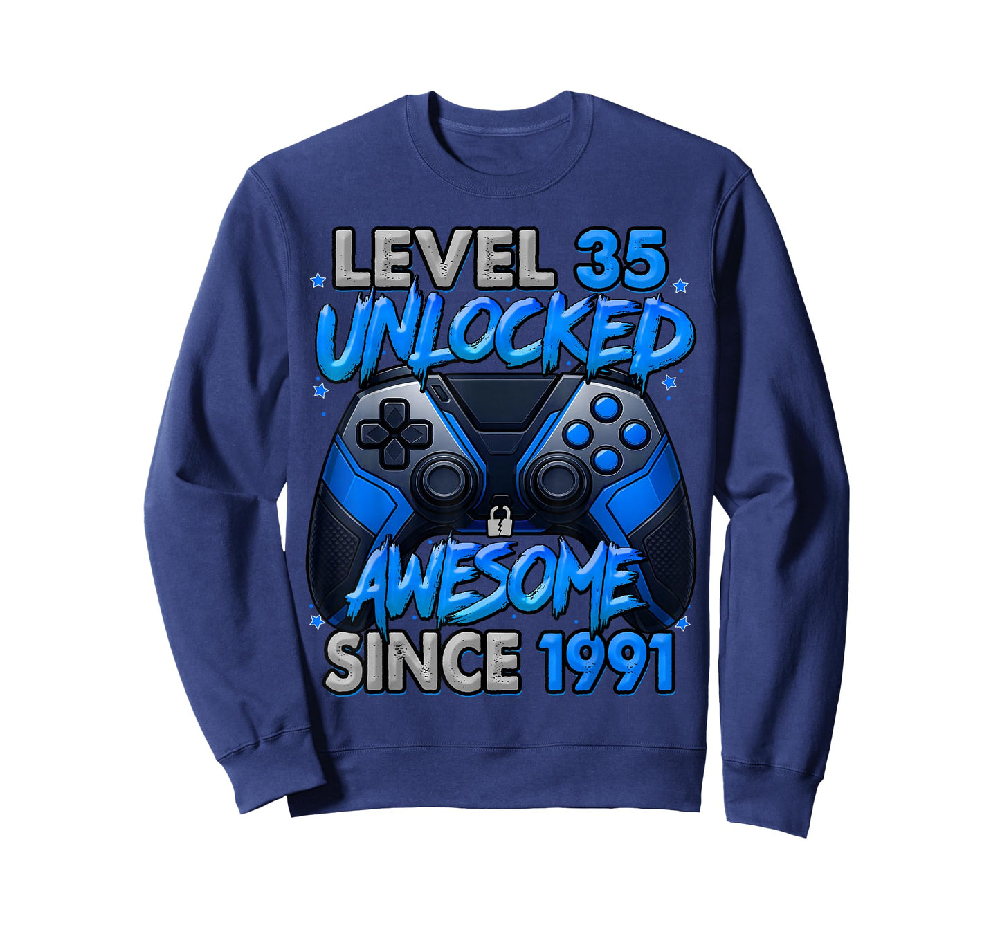 Level 35 Unlocked Awesome Since 1991 35th Birthday Gaming T-Shirt