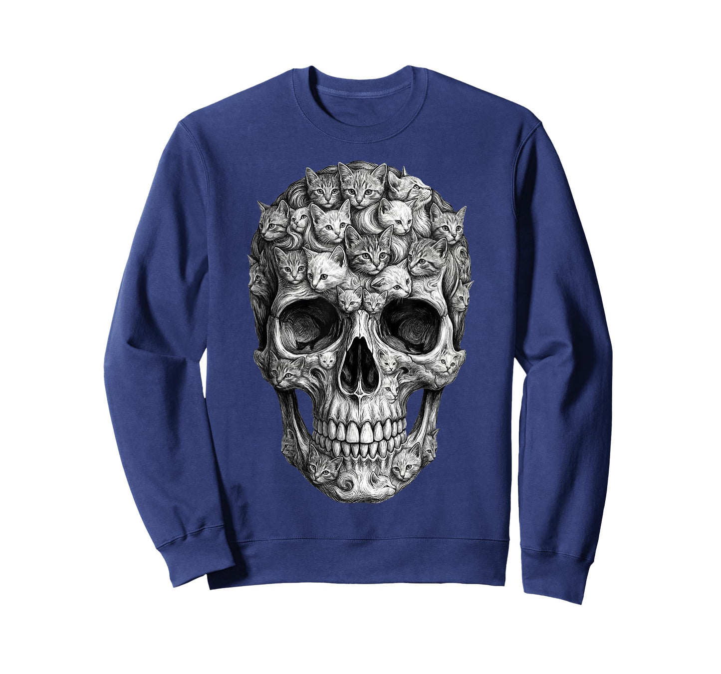 Skull But It's Cats Kitty Skeleton Halloween Cat Skull T-Shirt