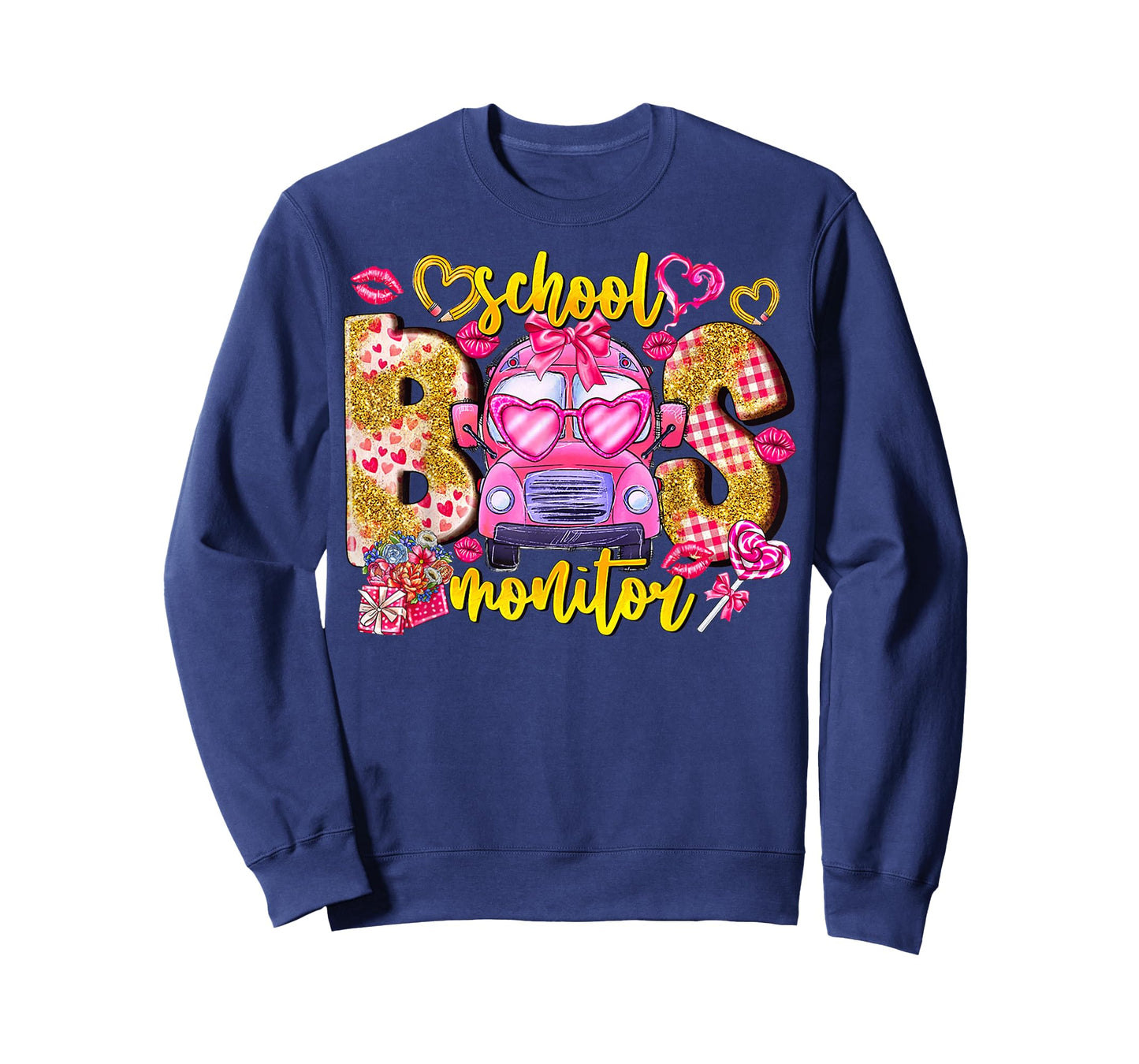 Coquette School Bus Monitor Bus Driver Valentines Student T-Shirt