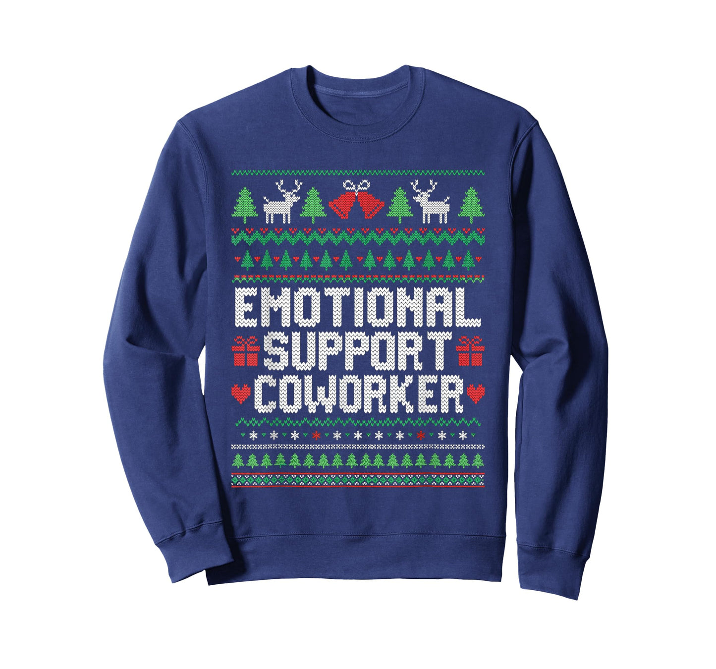 Emotional Support Coworker Funny Ugly Christmas Sweater T-Shirt