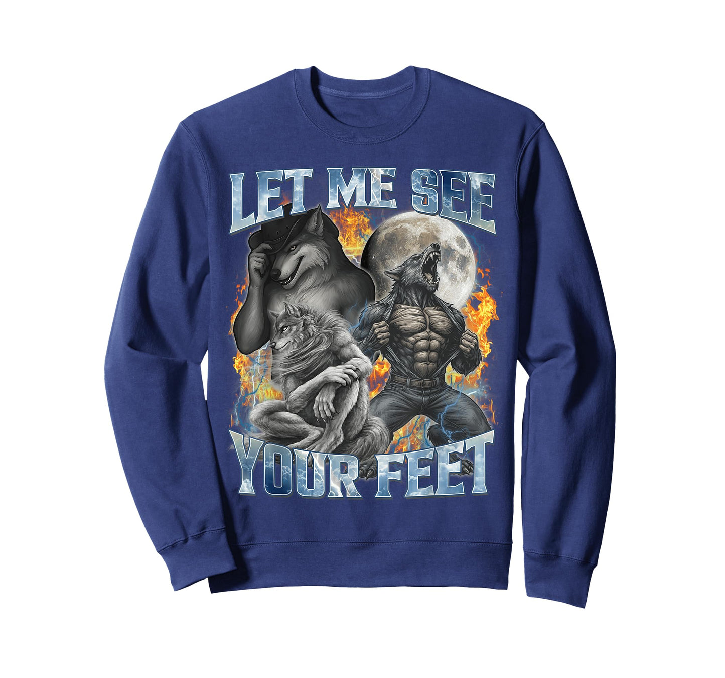 Let Me See Your Feet Funny Alpha Wolf Werewolf Bootleg Meme T-Shirt
