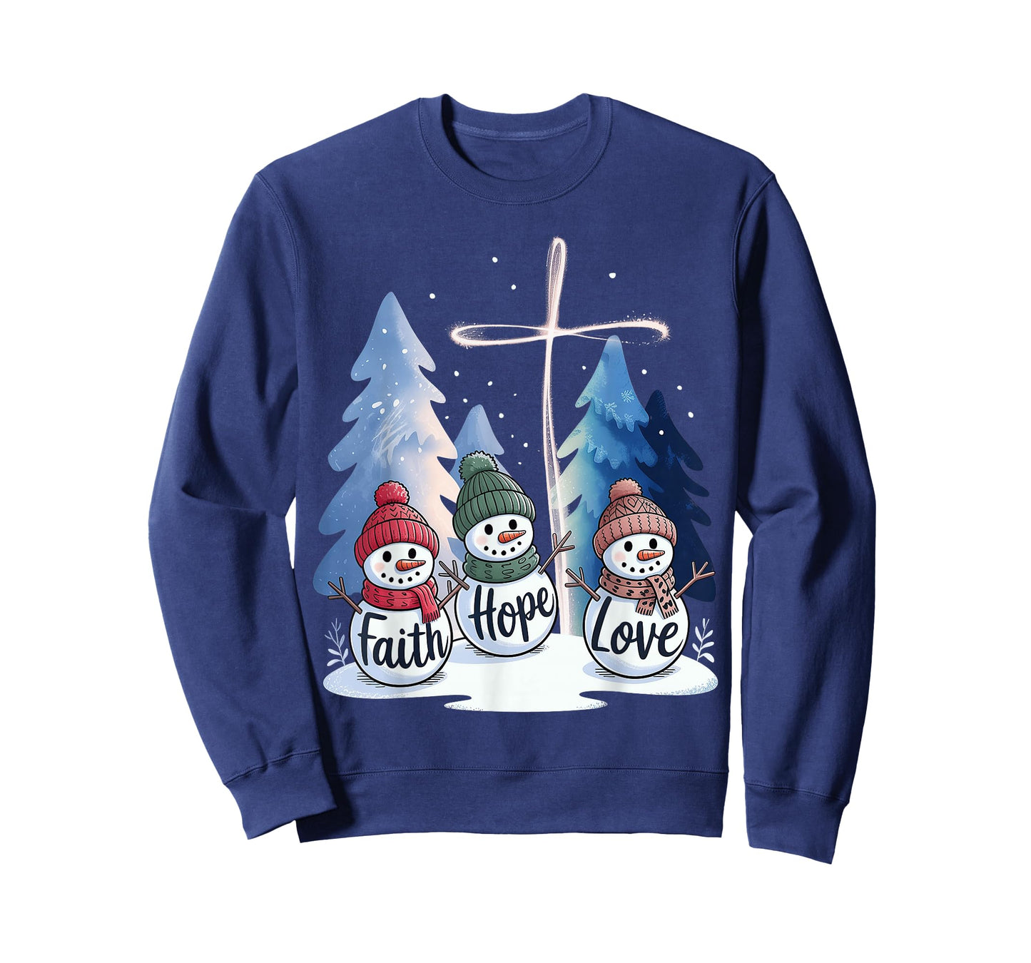 Jesus Faith Hope Love Snowman Merry T-Shirt