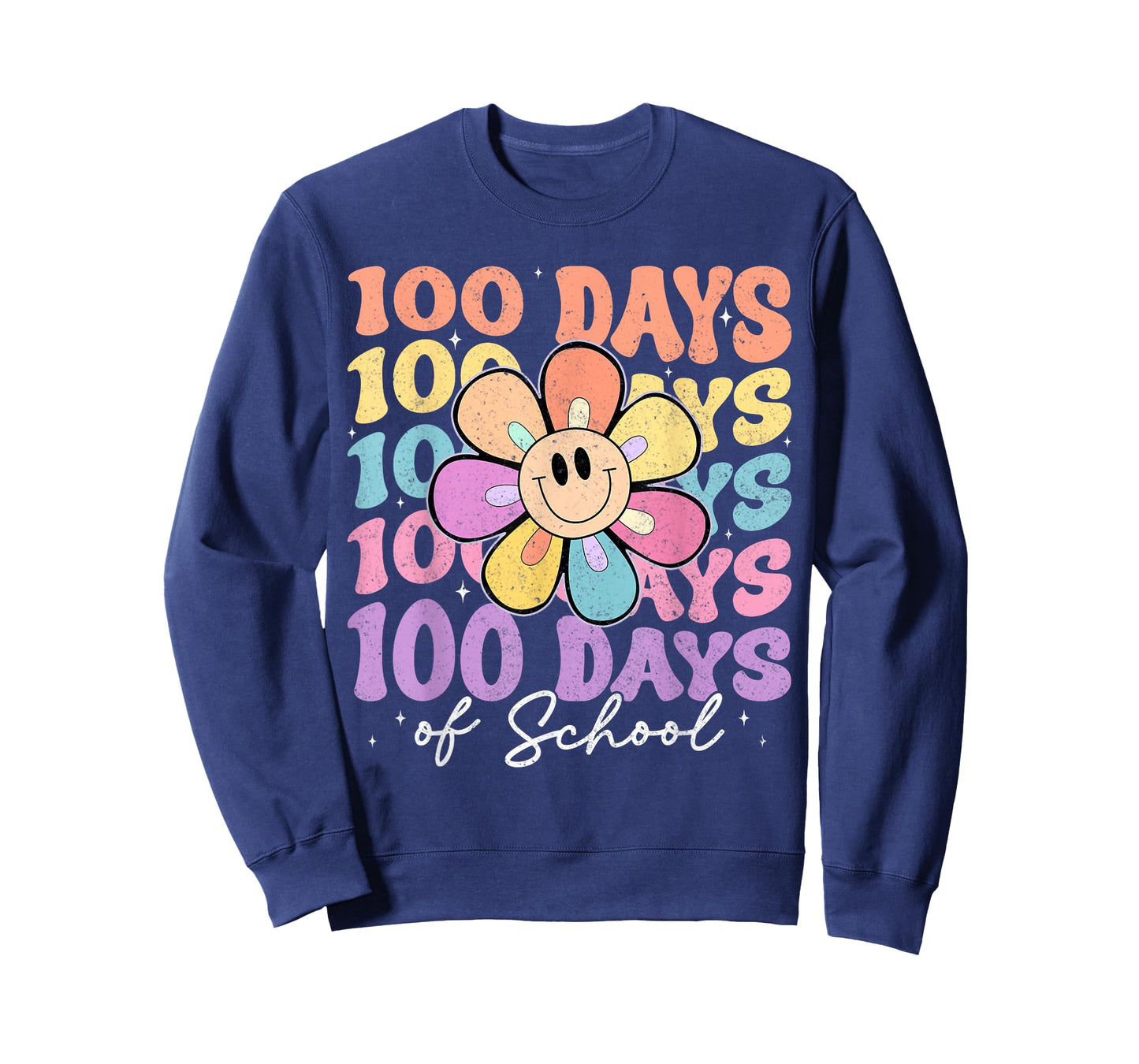 100 Days of School Girls Daisy Flower 100th Day of School T-Shirt