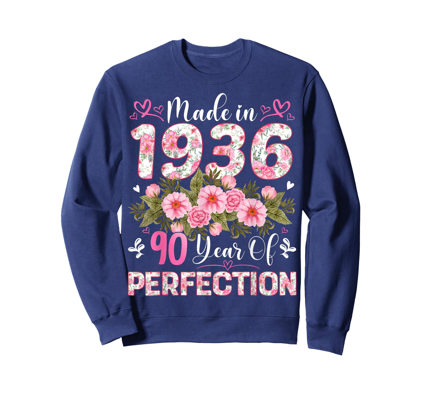 90 Year Old Made in 1936 Floral 90th Birthday Women T-Shirt