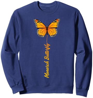 Entomology Milkweed Monarch Butterfly Sweatshirt - Sweatshirt | Navy