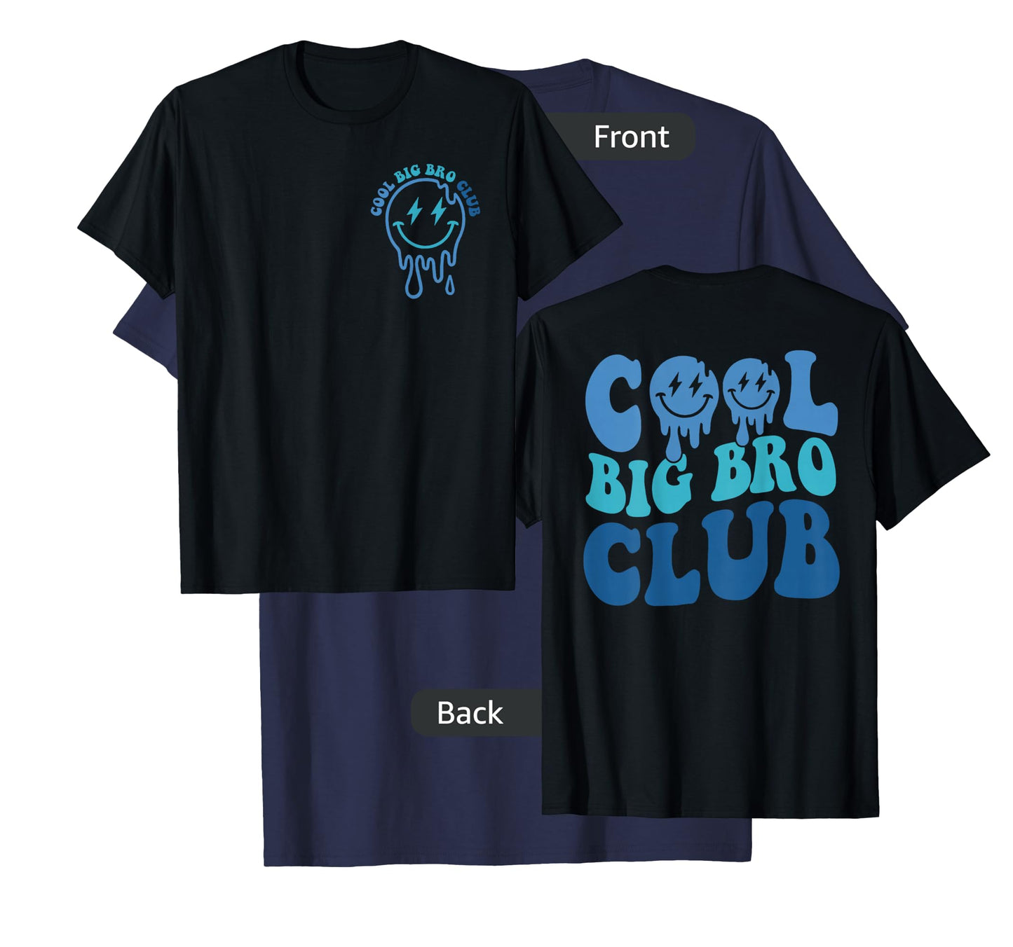 Cool Big Bro Club Retro Brother Matching Family 2 Sided T-Shirt