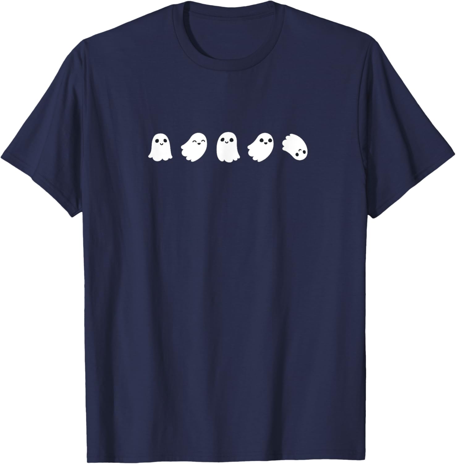 Cute Kawaii Halloween Ghosts T-Shirt - T-Shirt | Navy