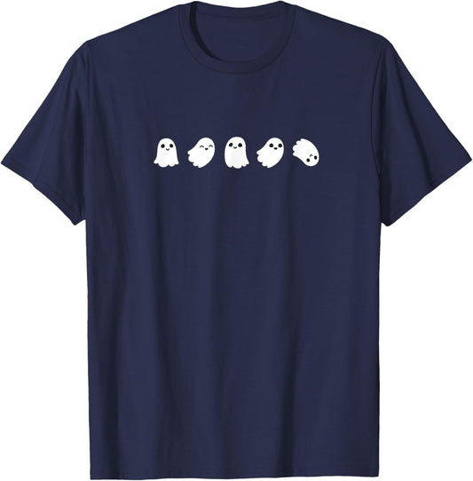 Cute Kawaii Halloween Ghosts T-Shirt - T-Shirt | Navy