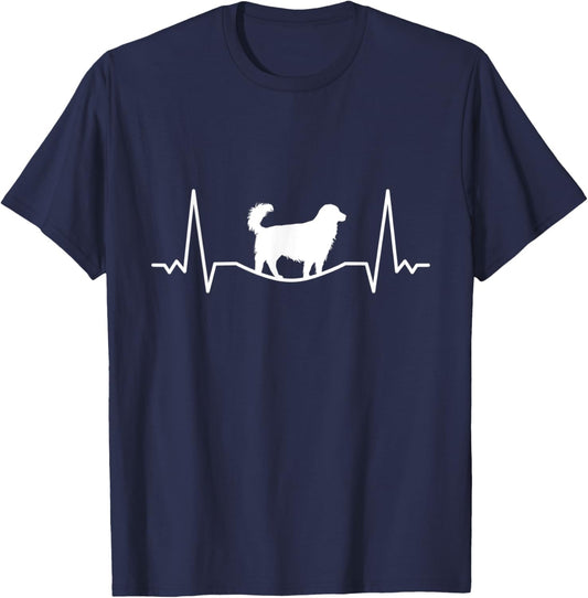 Golden Retriever heartbeat - Golden Retriever gift T-Shirt - T-Shirt | Navy