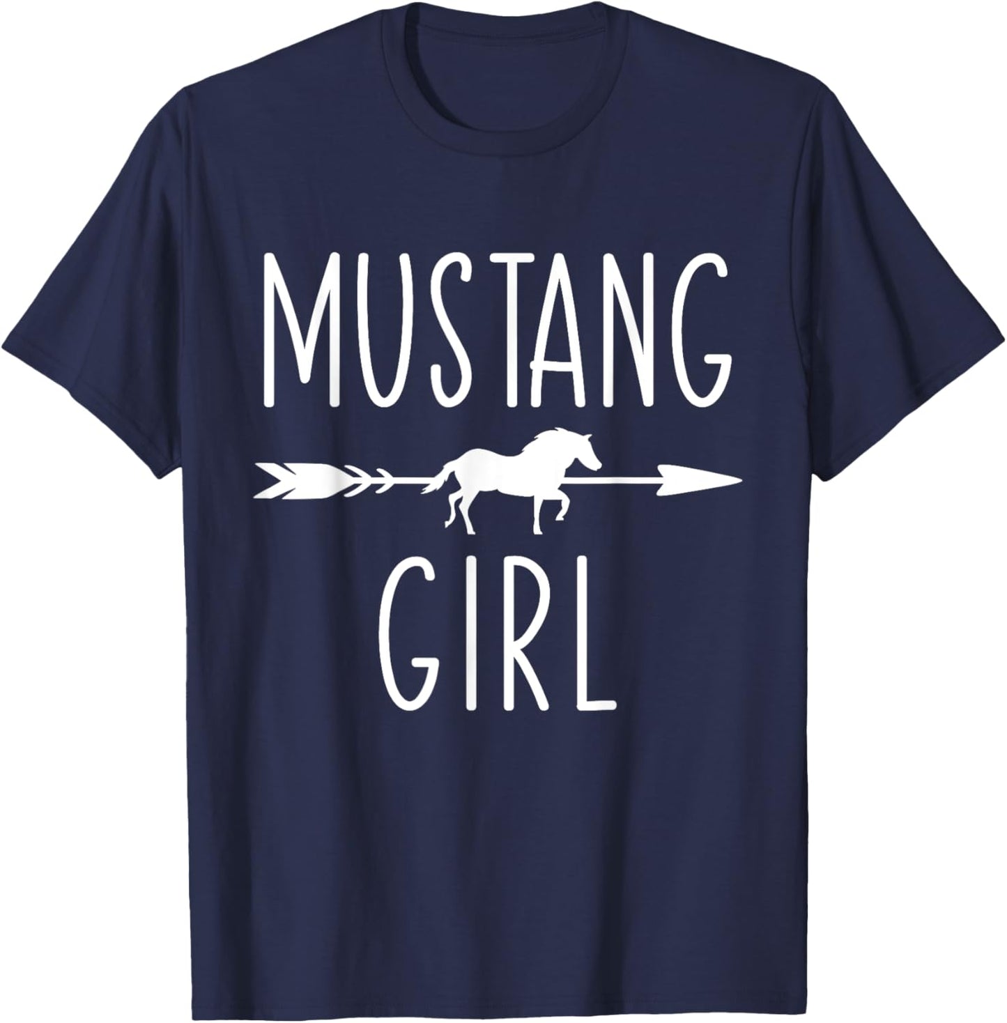 Equestrian Mustang Horse Girl Horses Lover Riding Racing T-Shirt - T-Shirt | Navy