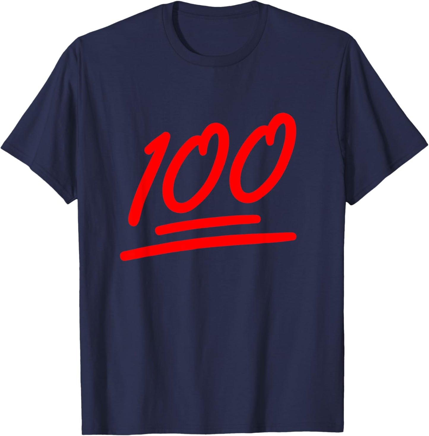 100 Emote Funny 100 Emoticon Art Cool Fun 100 Days of School T-Shirt - T-Shirt | Navy