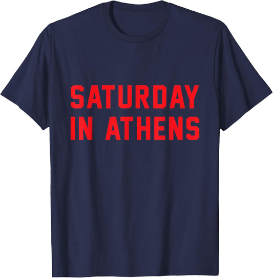Athens Georgia | Saturday in Athens T-Shirt - T-Shirt | Navy