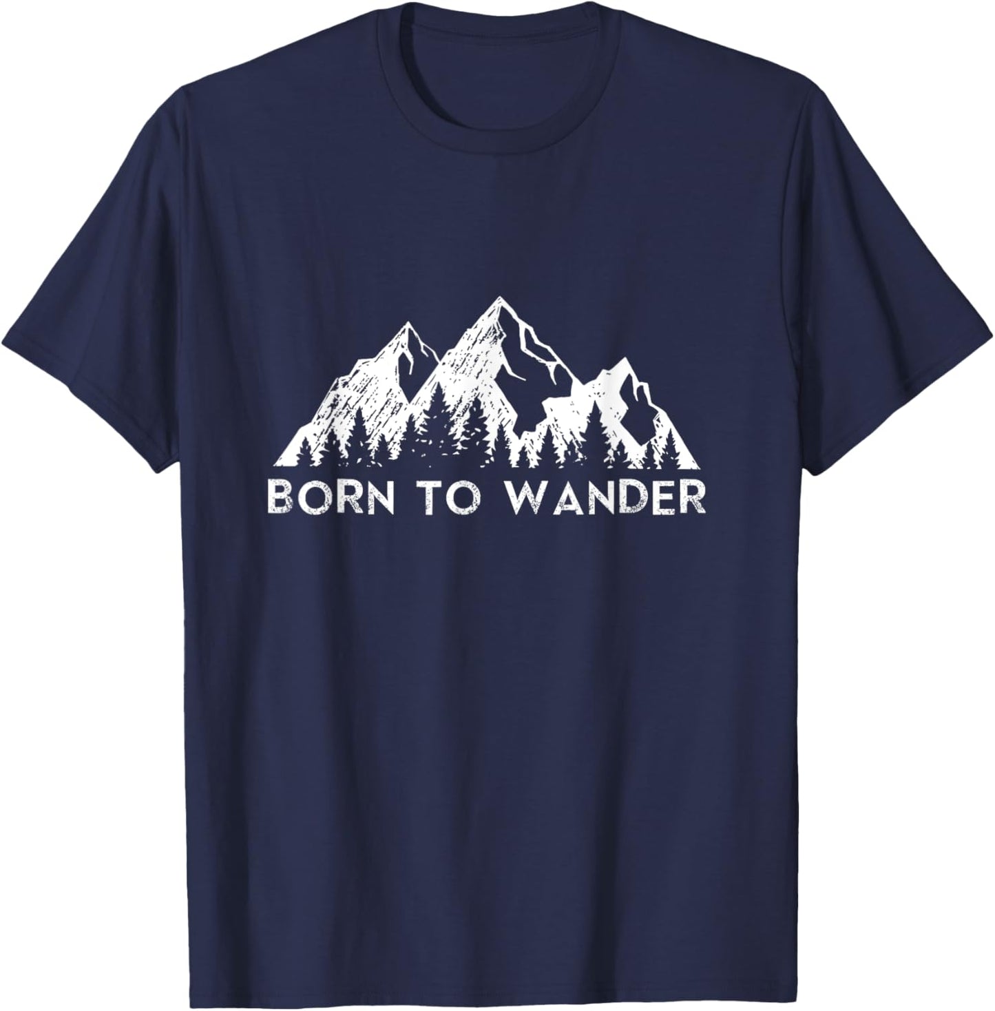 Born to Wander Trail Hiking Hiker Outdoors Camping Nomads T-Shirt - T-Shirt | Navy