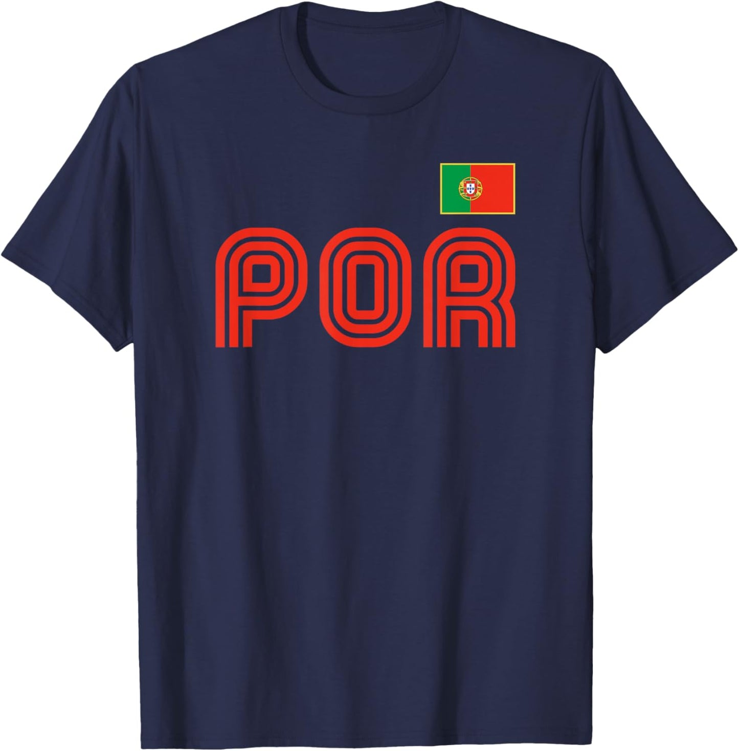 Portugal Flag Retro International Country Portuguese Pride T-Shirt - T-Shirt | Navy