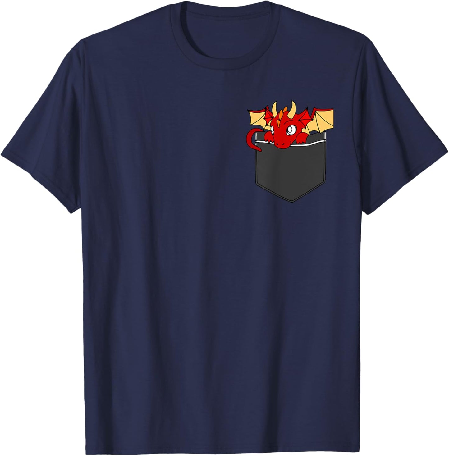 Tiny Dragon In Pocket Shirt Funny Dragon Face For Boy Girl T-Shirt - T-Shirt | Navy