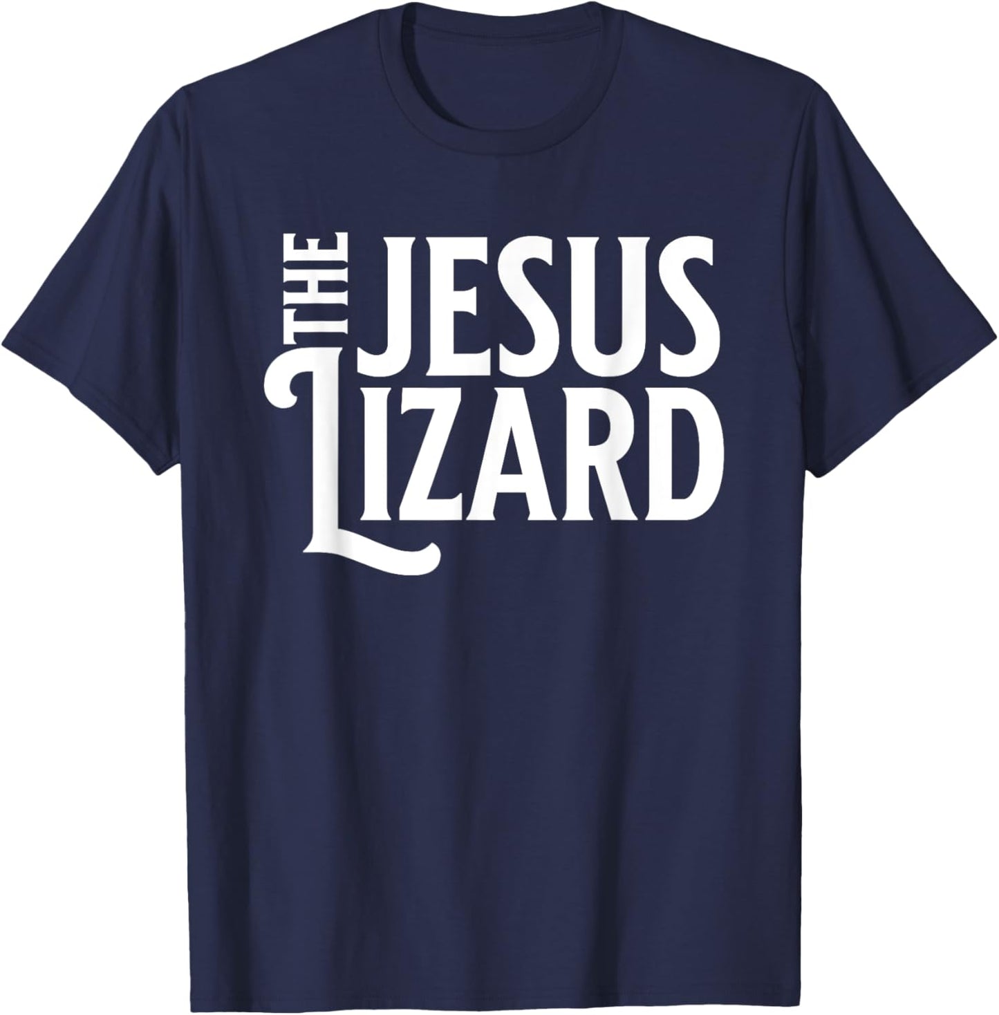 Noped Out Apparel Jesus Lizard Retro Vintage Text On Black T-Shirt - T-Shirt | Navy