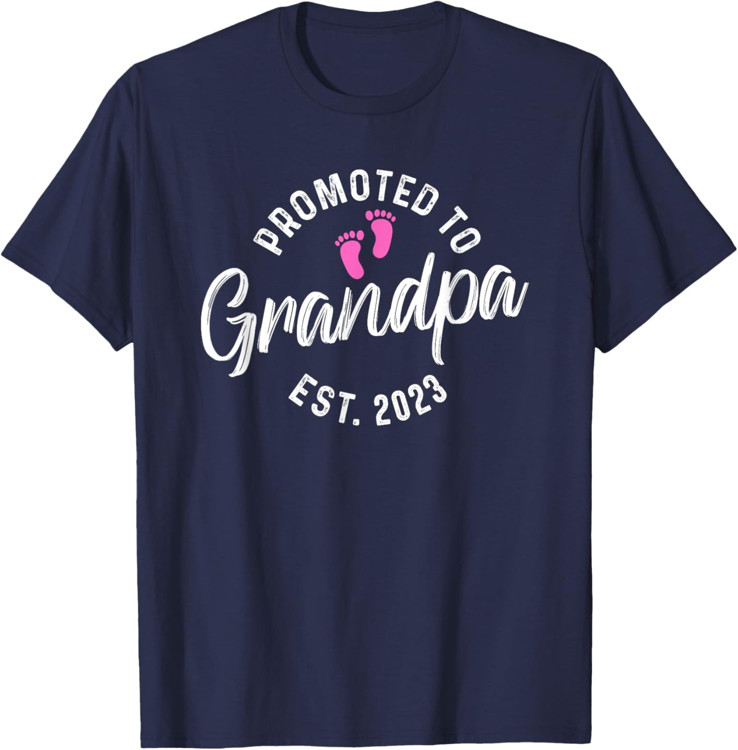 Promoted To Grandpa Est 2023 T-Shirt - T-Shirt | Navy