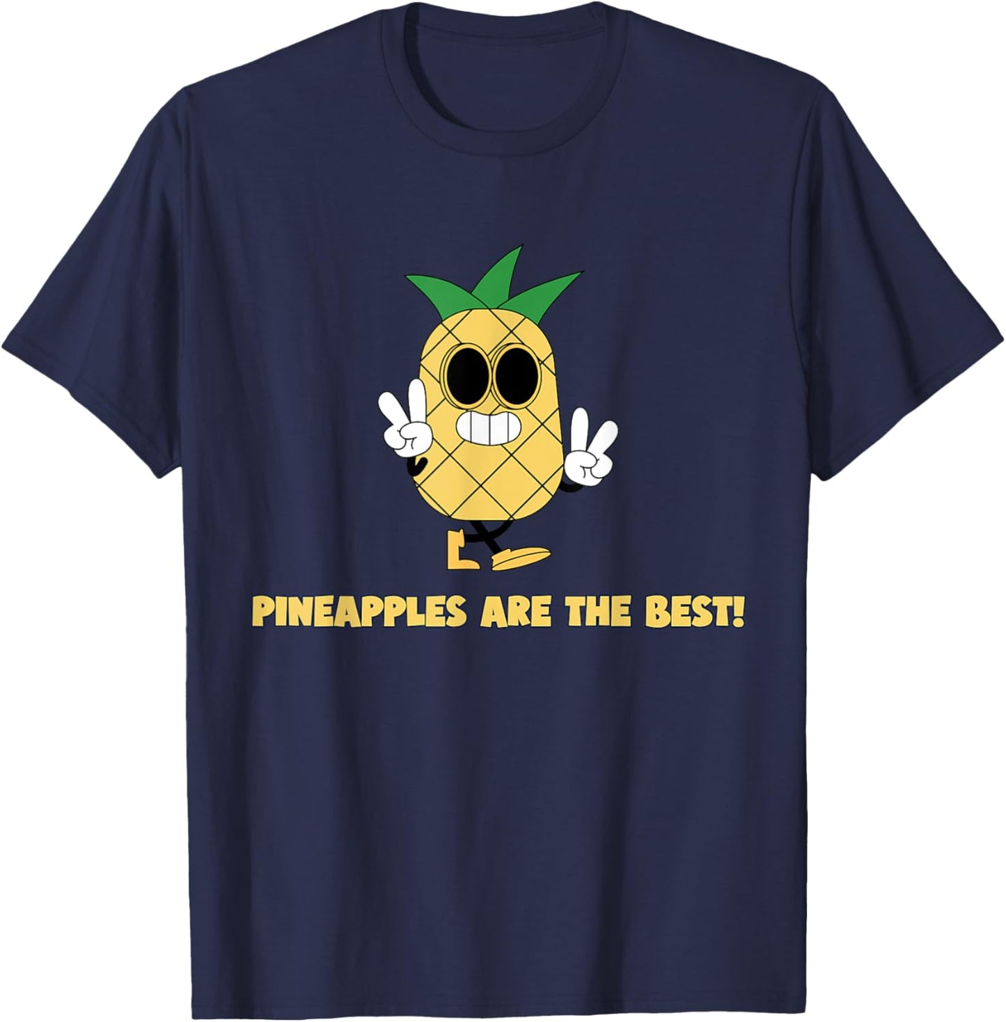 Finny Pineapples Are The Best Pineapple Peace T-Shirt - T-Shirt | Navy