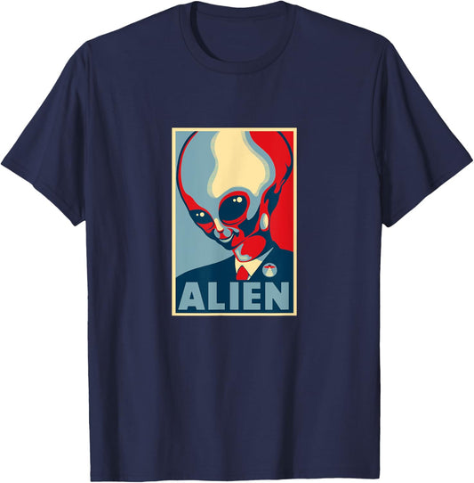 Skinny Bob Alien for President Hope Poster T-Shirt - T-Shirt | Navy