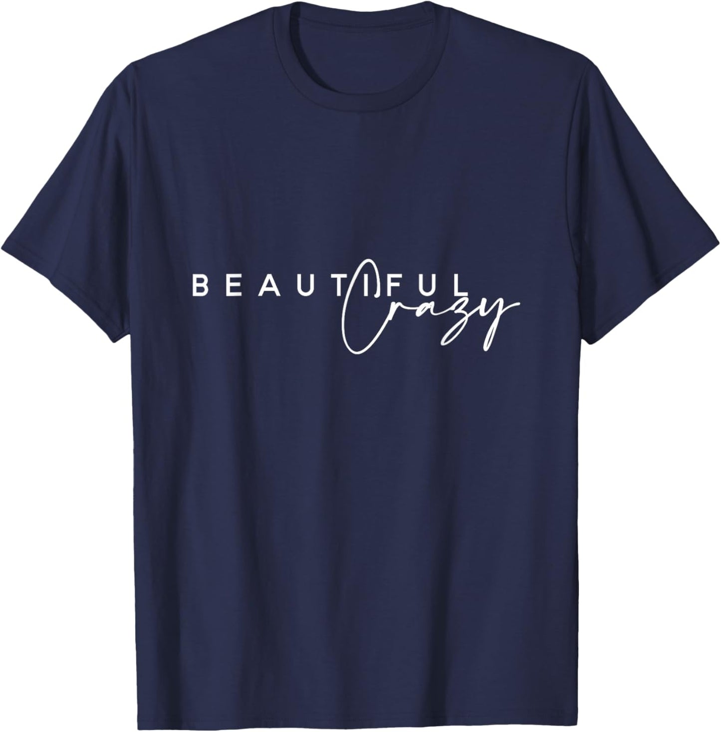 Crazy Women Beautiful Country Music Girl T-Shirt - T-Shirt | Navy