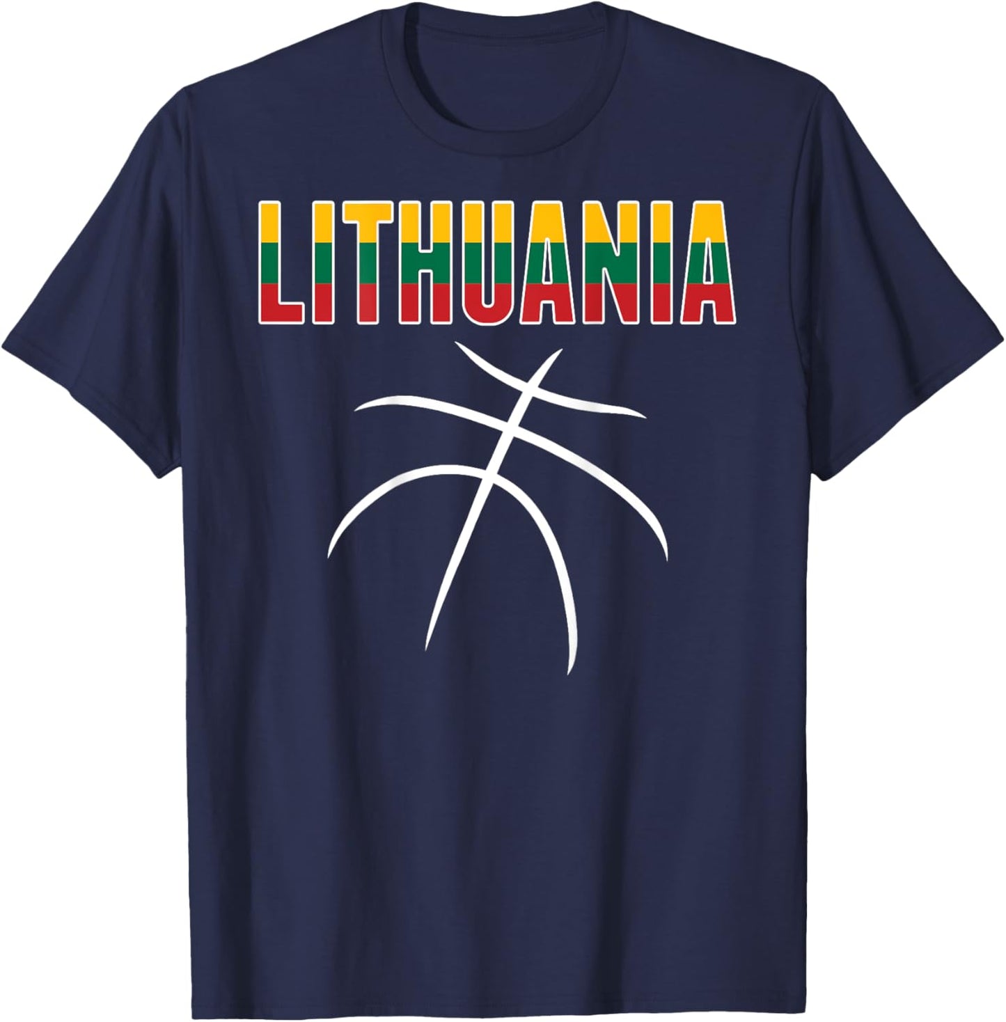 Lithuania Basketball Fans Jersey - Lithuanian Sport Lovers T-Shirt - T-Shirt | Navy