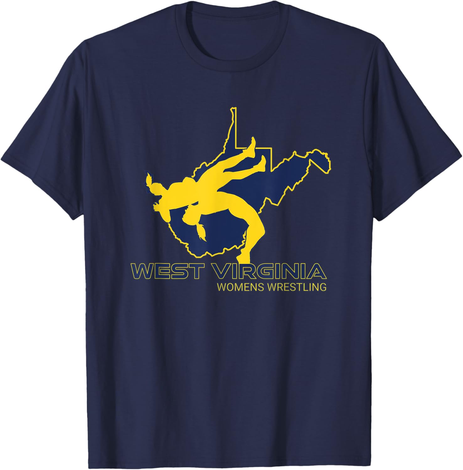 West Virginia Women Wrestling High School Girl Wrestler Team T-Shirt - T-Shirt | Navy
