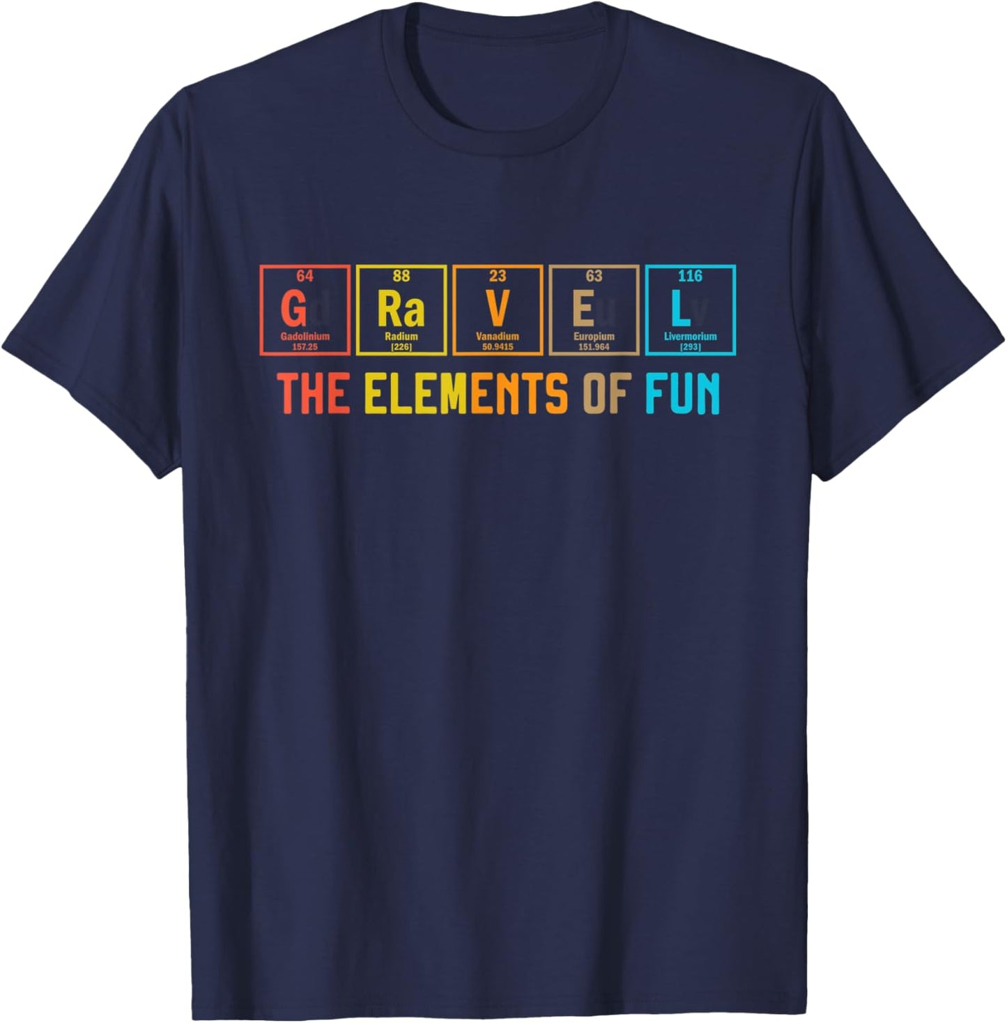 Gravel Bike The Elements of Fun Periodic Table Cyclocross T-Shirt - T-Shirt | Navy