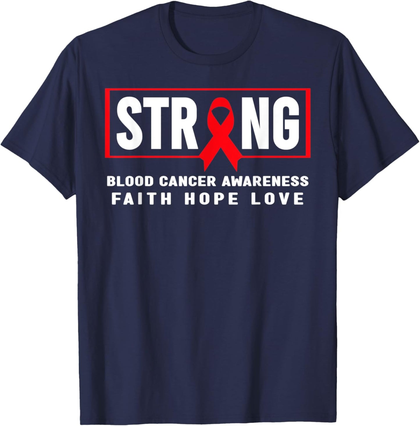 Blood Cancer Awareness Shirt - Blood Cancer Strong T-Shirt - T-Shirt | Navy