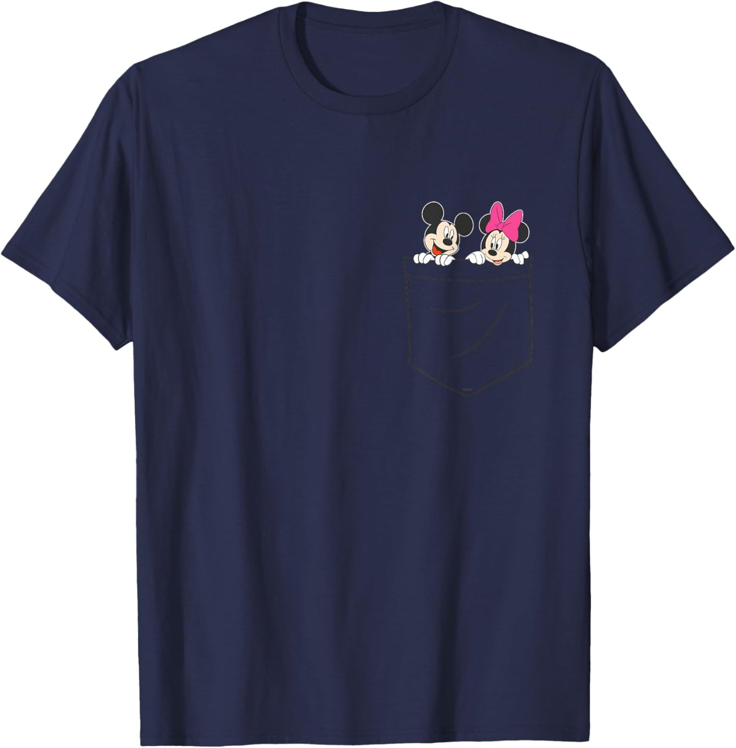 Disney Mickey & Minnie Mouse Small Pocket Couple T-Shirt - T-Shirt | Navy