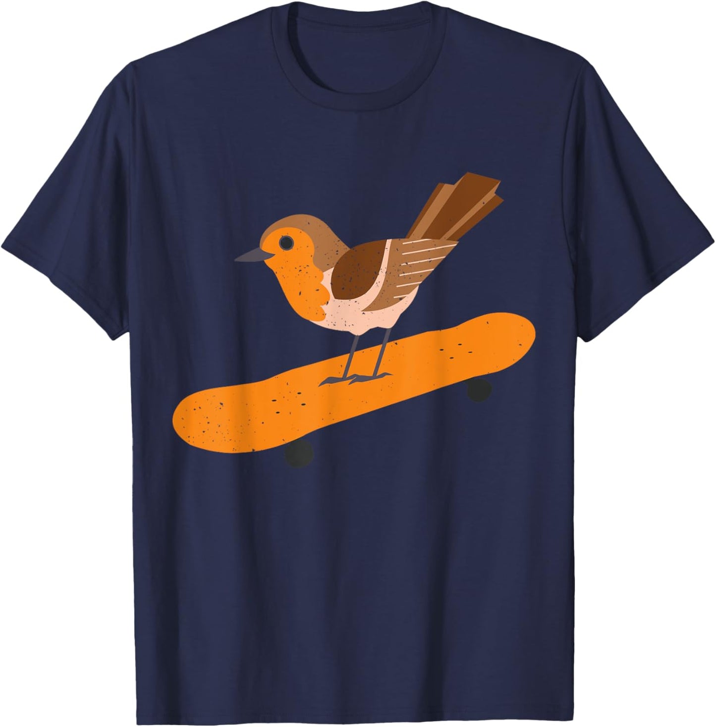 Skating robin bird skateboard ornithologist gift T-Shirt - T-Shirt | Navy