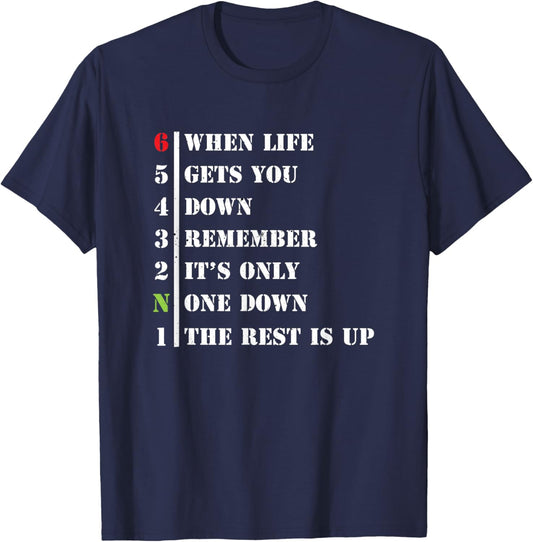 Motorcycle One Down Rest Is Up Biker T-Shirt - T-Shirt | Navy