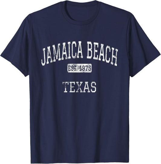 Jamaica Beach Texas TX Vintage Men Women Kids T-Shirt - T-Shirt | Navy
