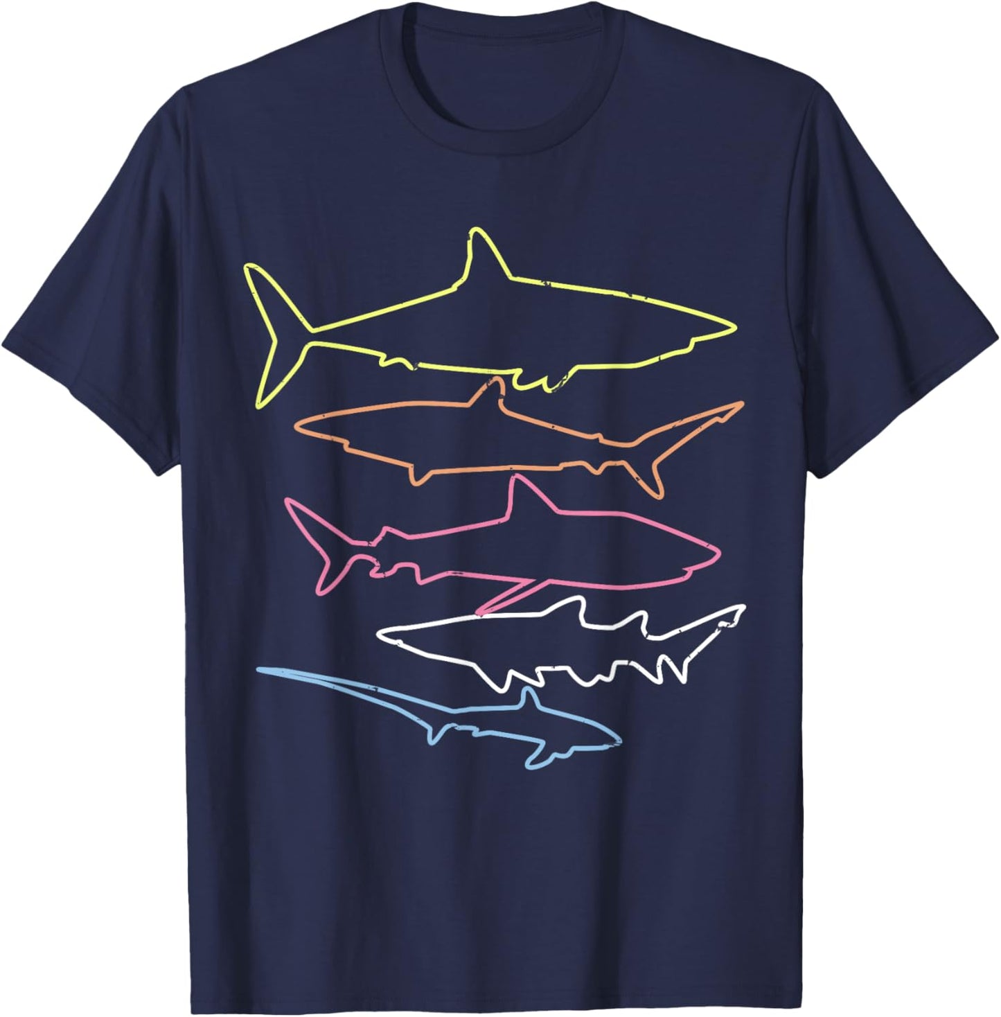 Shark Retro Style Vintage T-Shirt - T-Shirt | Navy