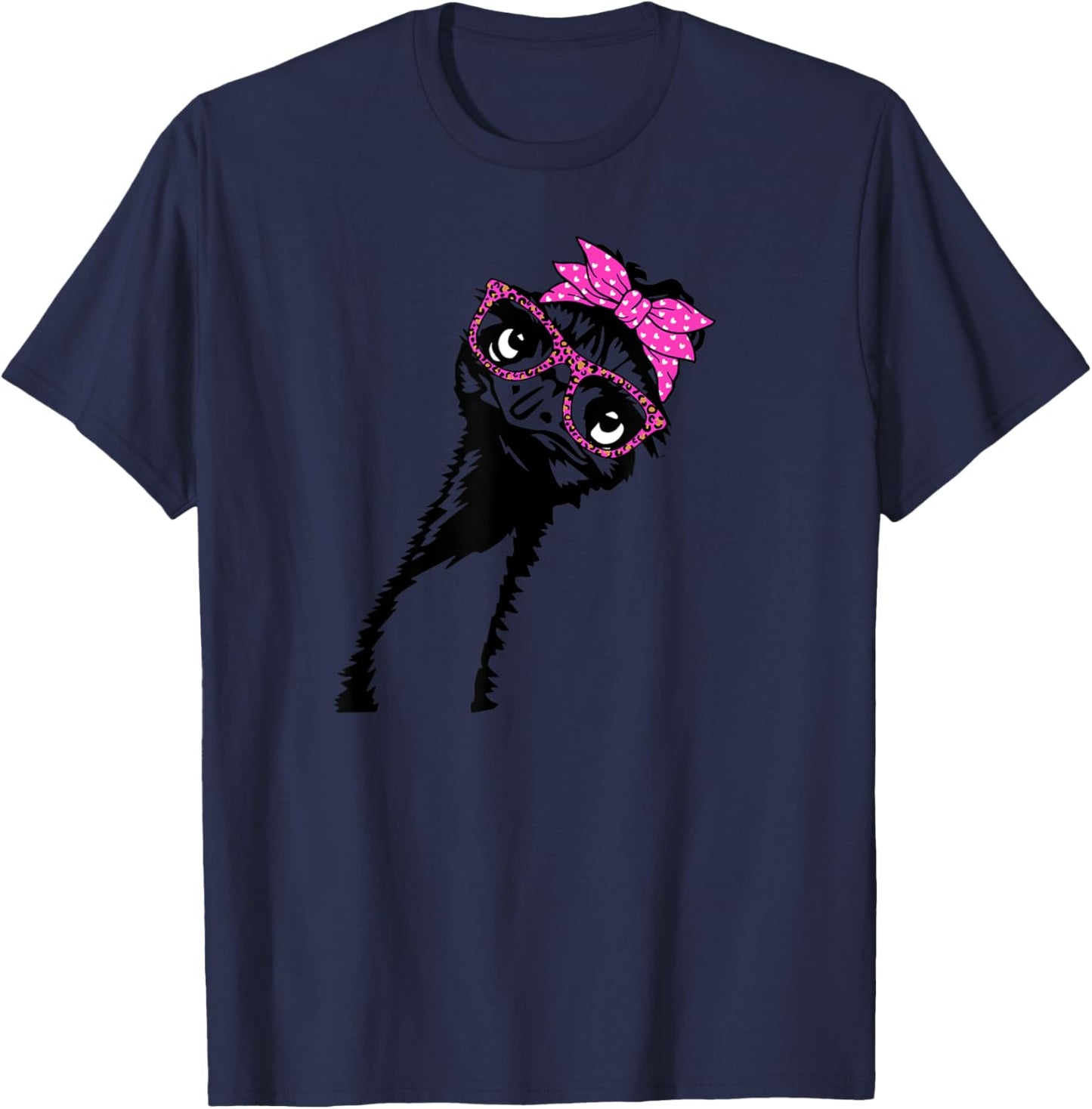 Emu Bird with bandana glasses T-Shirt - T-Shirt | Navy