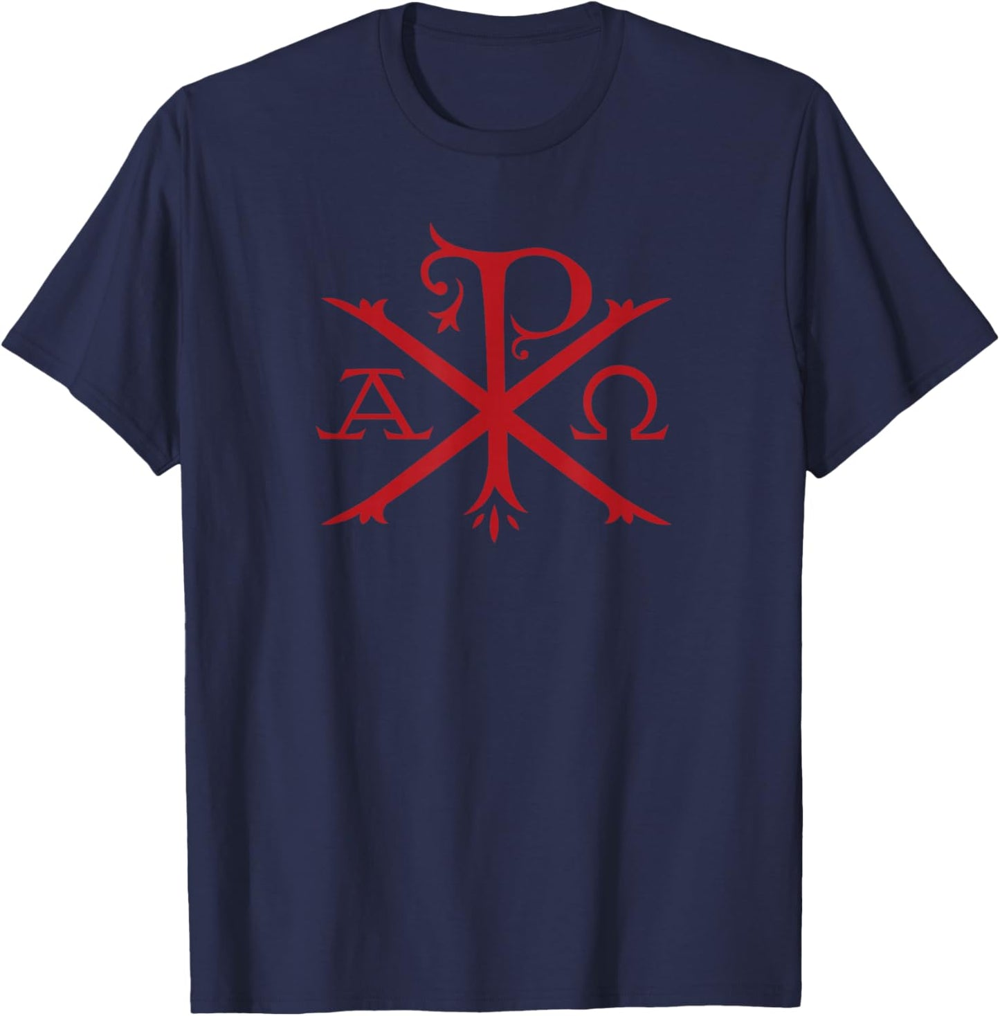 Chi Rho and Alpha Omega Early Christian Symbol T-Shirt - T-Shirt | Navy