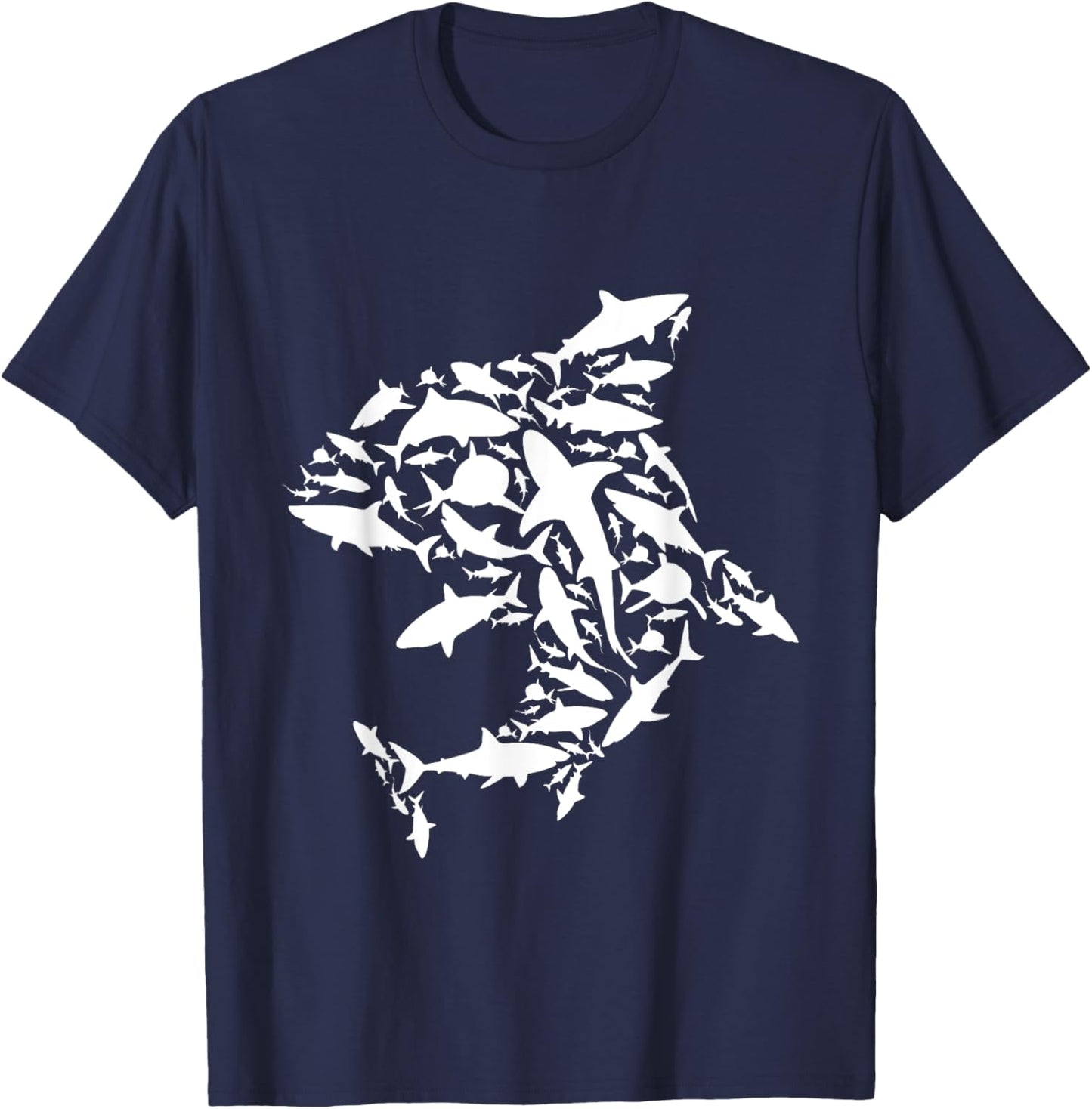 White Sharks - Marine Biologist Shark Lovers Science T-Shirt - T-Shirt | Navy