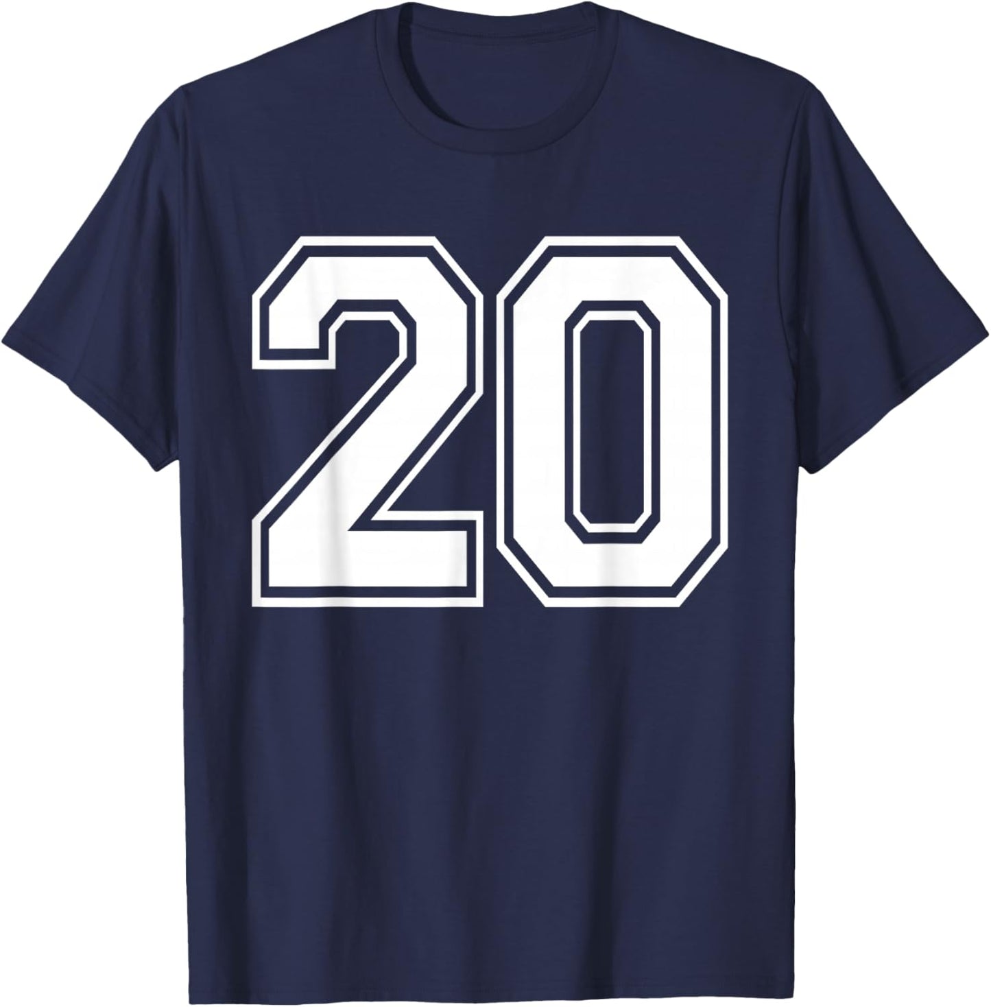 Number Twenty #20 Sports Team Uniform Birthday Anniversary T-Shirt - T-Shirt | Navy
