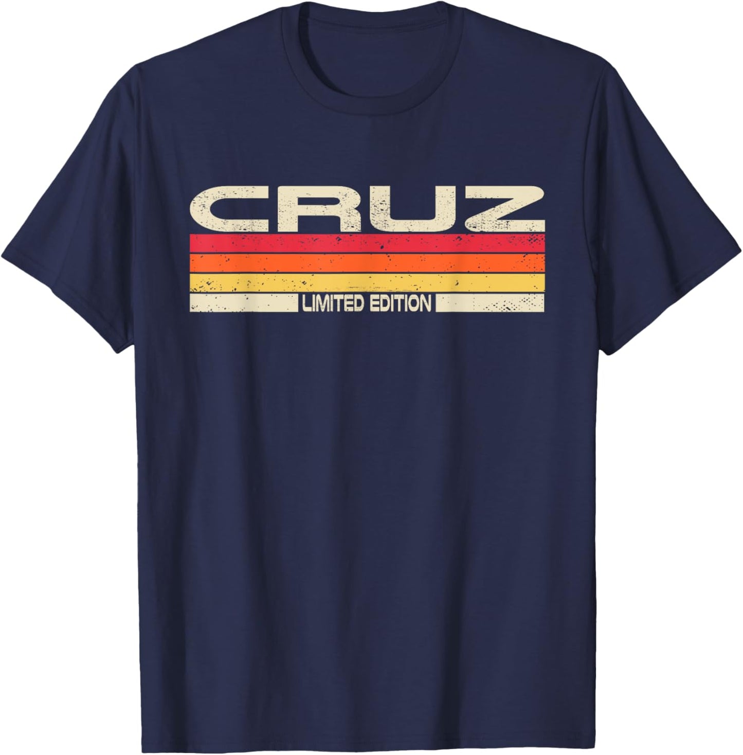 Cruz Surname Birthday Family Reunion 80s 90s Sunset T-Shirt - T-Shirt | Navy