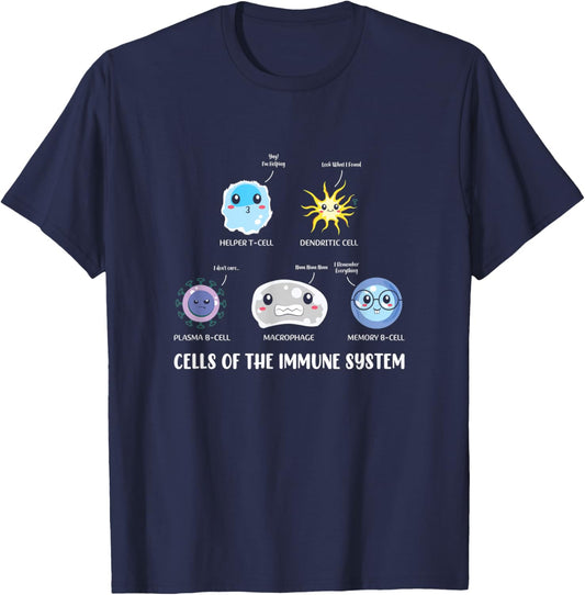Science, Stem Immune System Cells Stem Students Apparel T-Shirt - T-Shirt | Navy