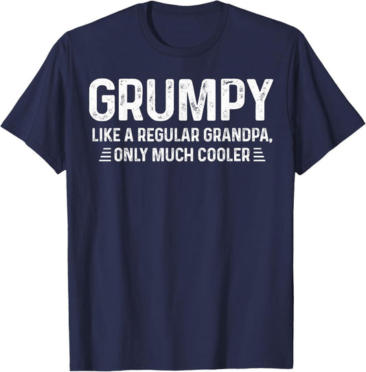 Grumpy Definition Like A Regular Grandpa Only Cooler T-Shirt - T-Shirt | Navy