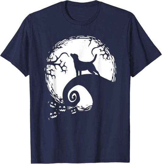 Labrador Retriever And Moon Halloween T-Shirt - T-Shirt | Navy