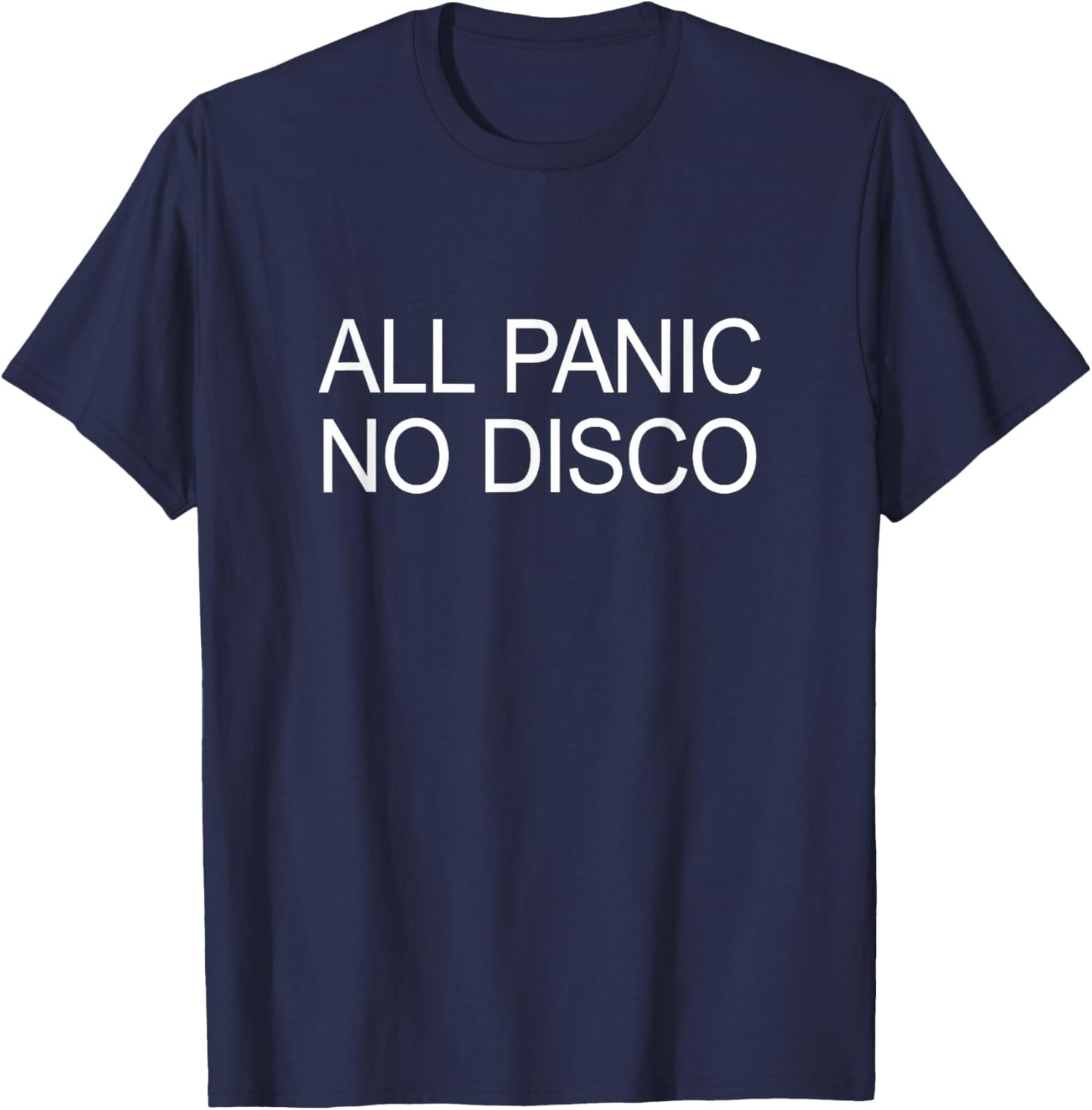 All Panic No Disco - Black, Navy Modern Disco T-Shirt - T-Shirt | Navy