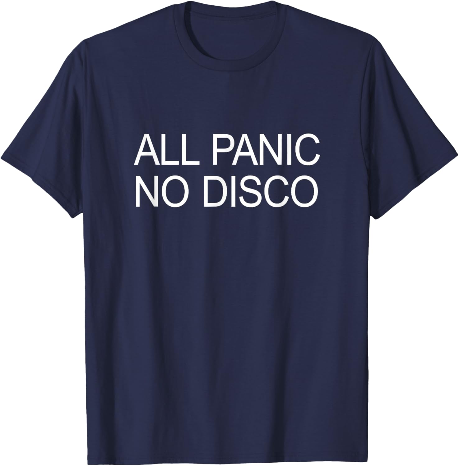 All Panic No Disco - Black, Navy Modern Disco T-Shirt - T-Shirt | Navy