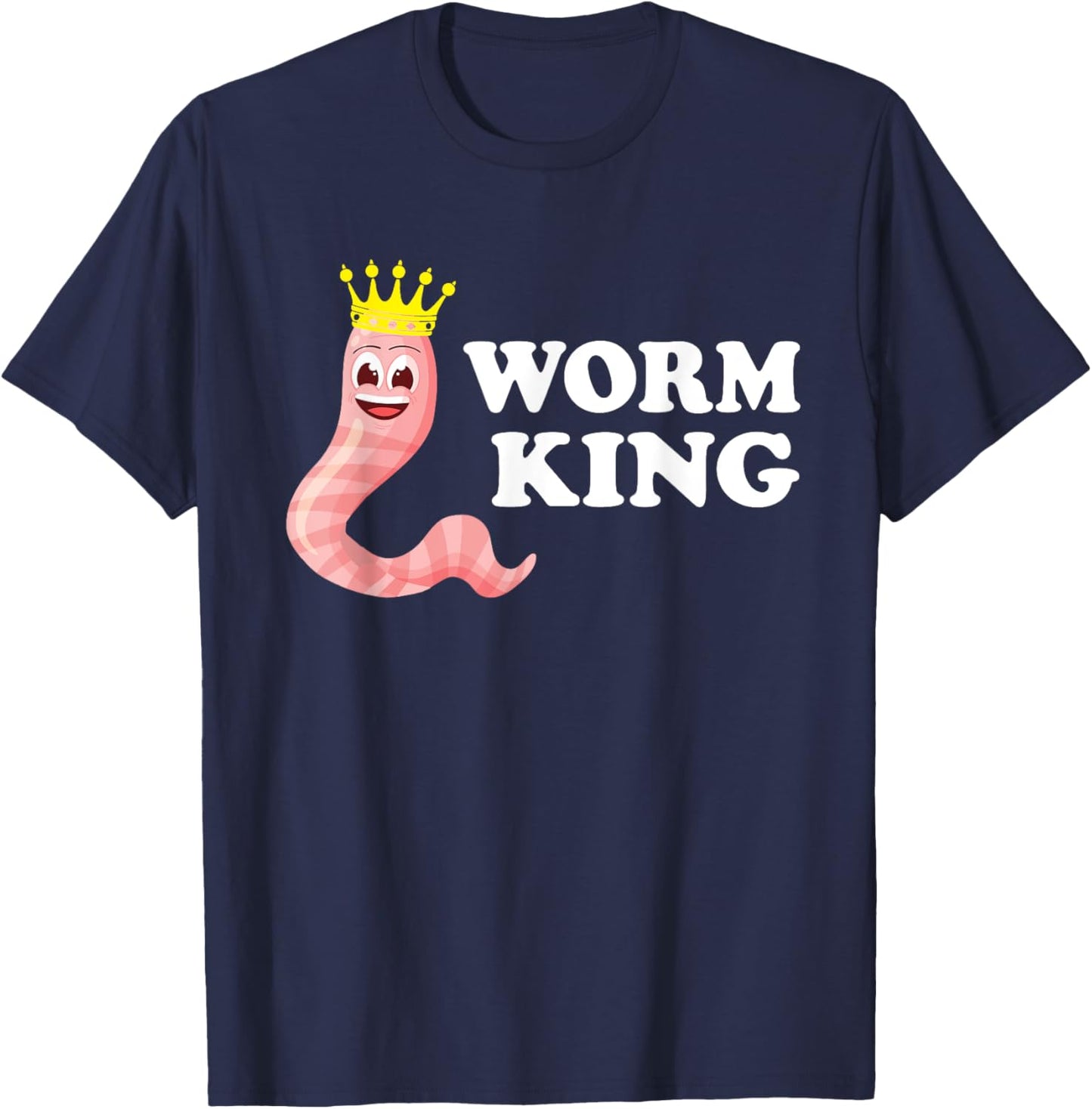Worm Farmer King Worm Farming Red Wiggler Worm Compost T-Shirt - T-Shirt | Navy