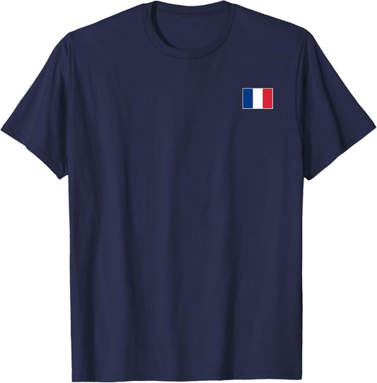 France T Shirt Women Men Kids Left Chest French Flag T-Shirt - T-Shirt | Navy