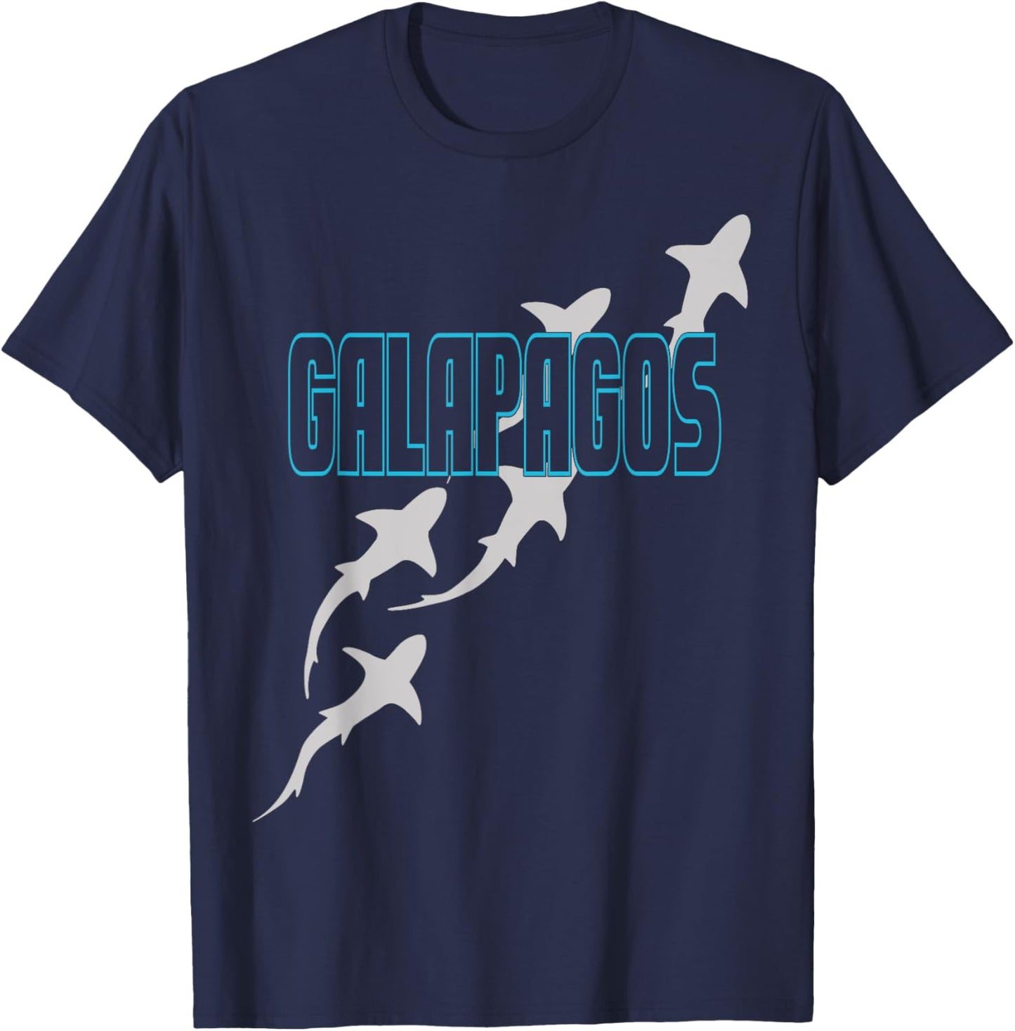 Shark Scuba Diving Galapagos, Sharks in Galapagos Islands T-Shirt - T-Shirt | Navy