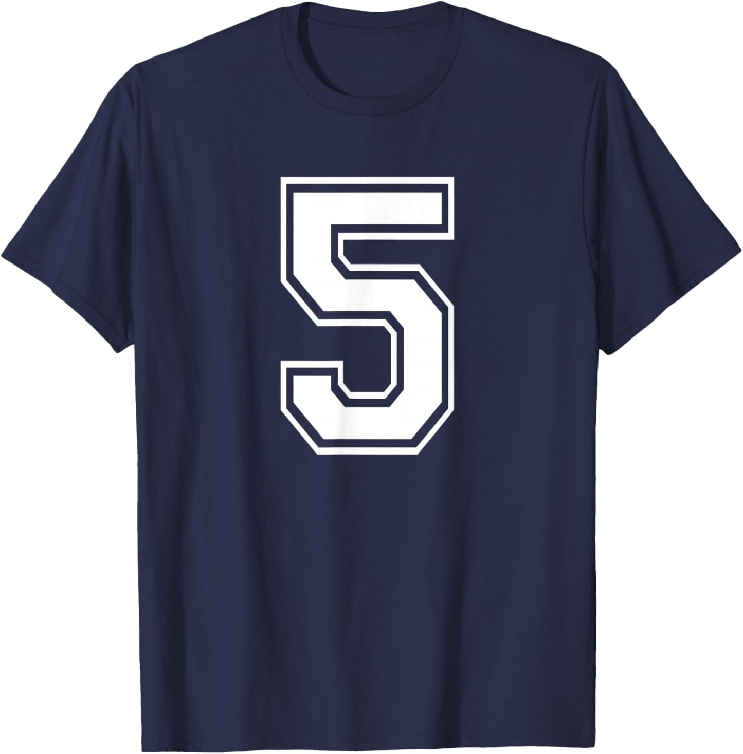 Number Five #5 Sports Team Uniform T-Shirt - T-Shirt | Navy