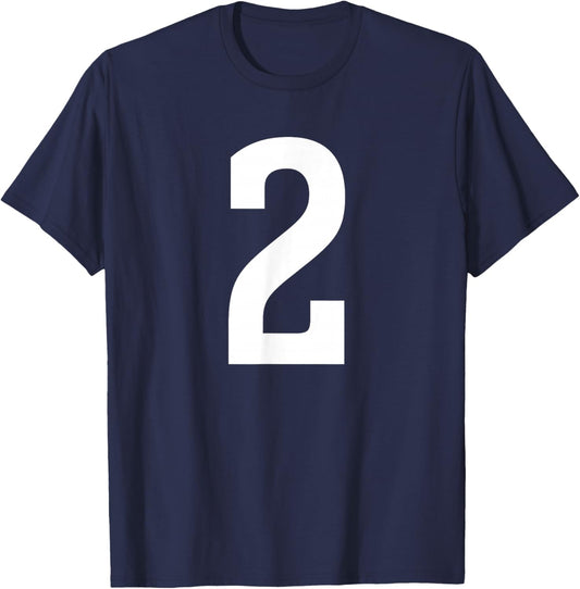 Number Two #2 Sport Team Uniform T-Shirt - T-Shirt | Navy